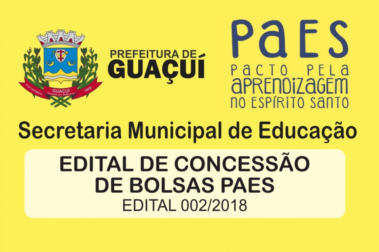 Secretaria Municipal de Educação  de Guaçuí divulga resultado do processo seletivo do bolsa PAES