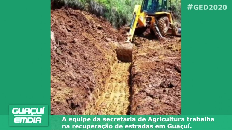 Guaçuí em dia - Agricultura trabalha na recuperação de estradas em Guaçuí