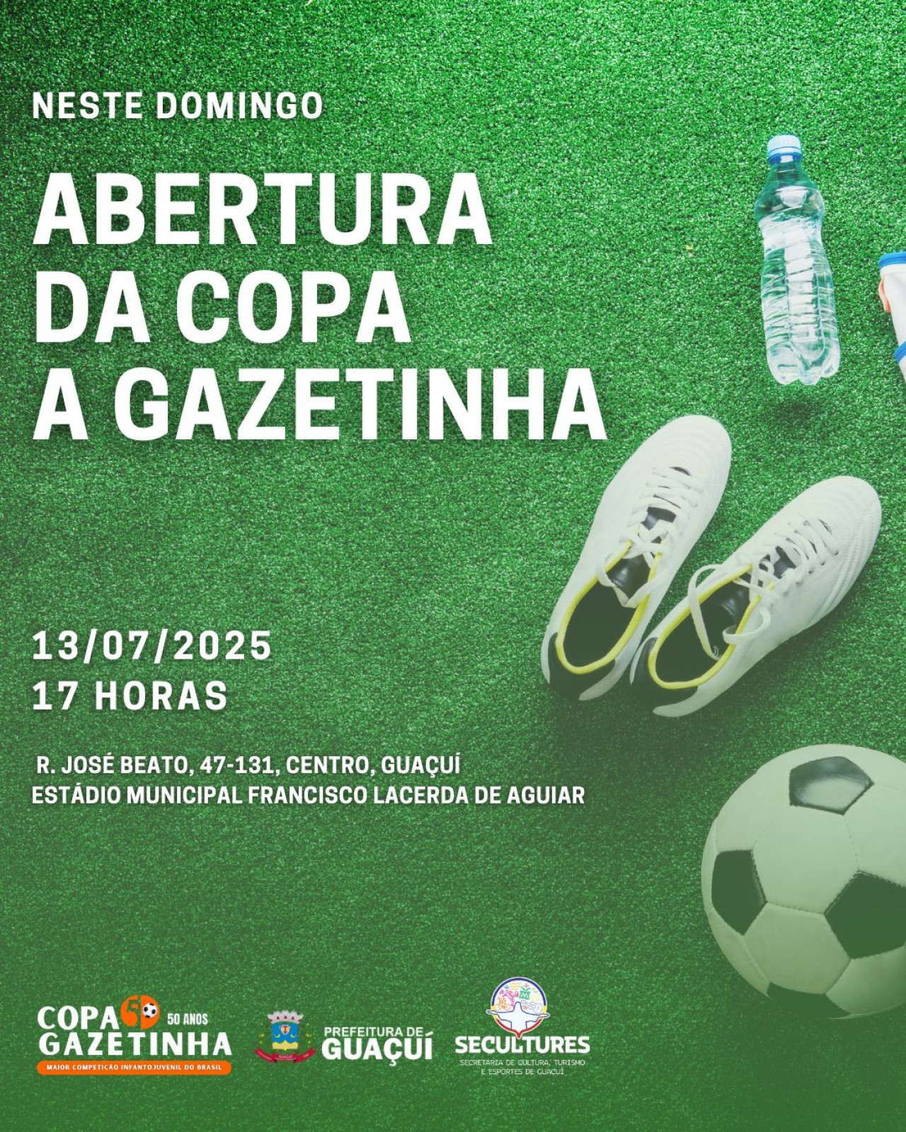 GUAÇUÍ SEDIA ABERTURA OFICIAL DA 50ª EDIÇÃO DA COPA GAZETINHA NESTE DOMINGO GUAÇUÍ SEDIA ABERTURA OFICIAL DA 50ª EDIÇÃO DA COPA GAZETINHA NESTE DOMINGO