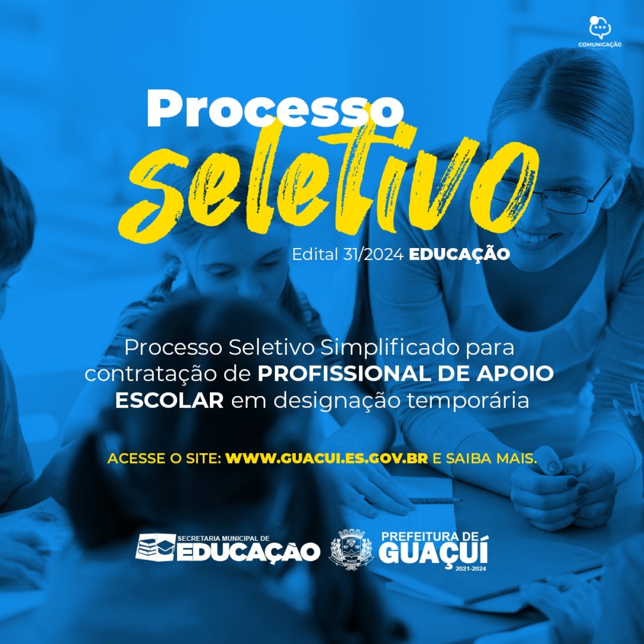 PREFEITURA DE GUAÇUÍ ABRE PROCESSO SELETIVO PARA CONTRATAÇÃO DE PROFISSIONAL DE APOIO ESCOLAR PREFEITURA DE GUAÇUÍ ABRE PROCESSO SELETIVO PARA CONTRATAÇÃO DE PROFISSIONAL DE APOIO ESCOLAR