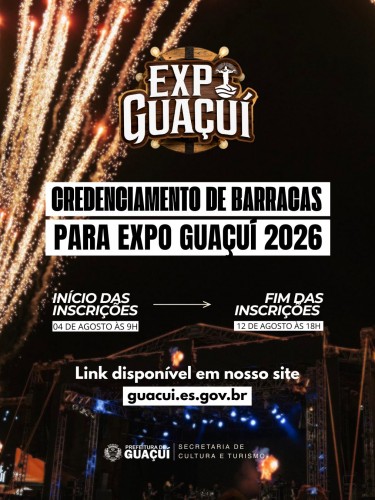 Prefeitura de Guaçuí divulga edital para exploração de espaços comerciais na Expo Guaçuí 2026 Prefeitura de Guaçuí divulga edital para exploração de espaços comerciais na Expo Guaçuí 2026
